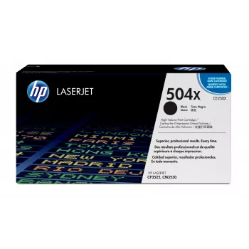 HP 504X augstas ražības melns oriģināls LaserJet tonera kārtridžs, 10500 lapas, melns, 1 gab.