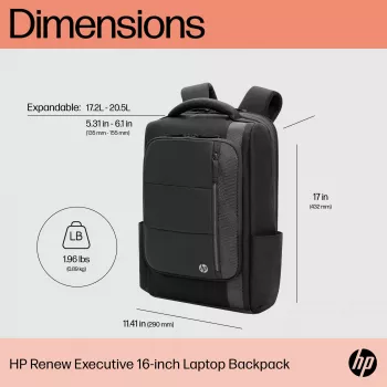 HP Renew Executive 16 collu klēpjdatora mugursoma, mugursoma, 40,9 cm (16,1 colla), 890 g