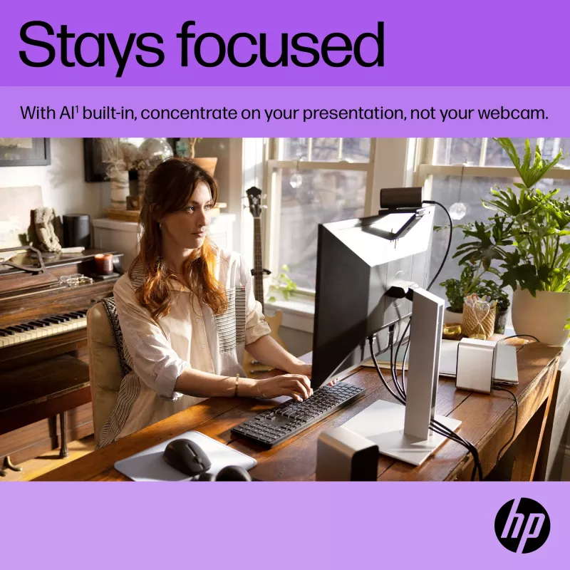HP 325 FHD tīmekļa kamera, biznesa klasei, Windows 10, Windows 11, MacOS, 72 mm, 53,6 mm, 53,2 mm