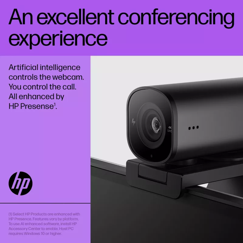 HP 325 FHD tīmekļa kamera, biznesa klasei, Windows 10, Windows 11, MacOS, 72 mm, 53,6 mm, 53,2 mm