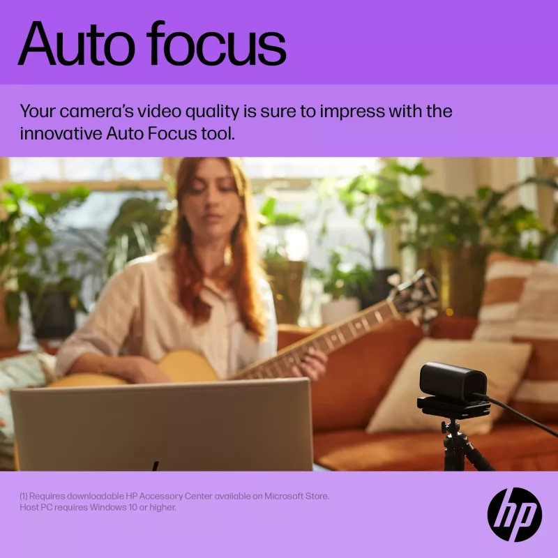 HP 325 FHD tīmekļa kamera, biznesa klasei, Windows 10, Windows 11, MacOS, 72 mm, 53,6 mm, 53,2 mm