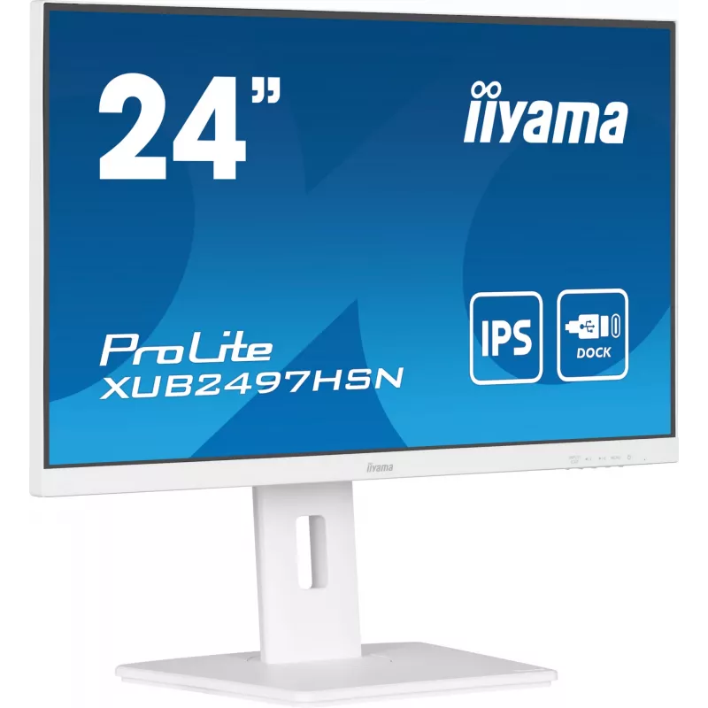 iiyama ProLite XUB2497HSN-W1 datora monitors 60.5 cm (23.8 collas) 1920 x 1080 pikseļi Full HD LED Balts
