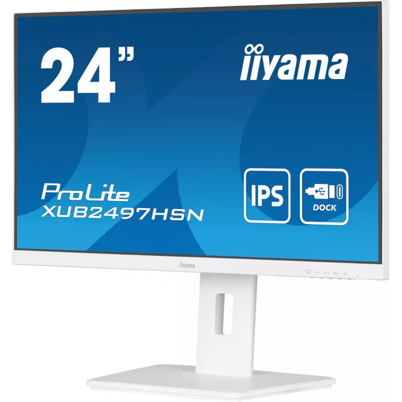 iiyama ProLite XUB2497HSN-W1 datora monitors 60.5 cm (23.8 collas) 1920 x 1080 pikseļi Full HD LED Balts