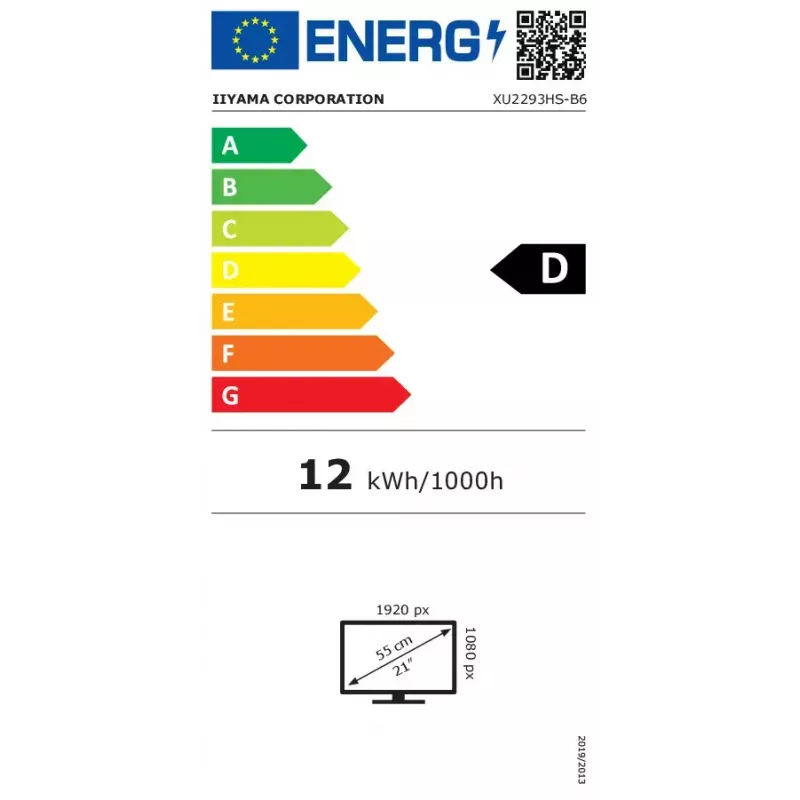 iiyama ProLite XU2293HS-B6 datora monitors 54.6 cm (21.5 collu) 1920 x 1080 pikseļi Full HD LED Melns
