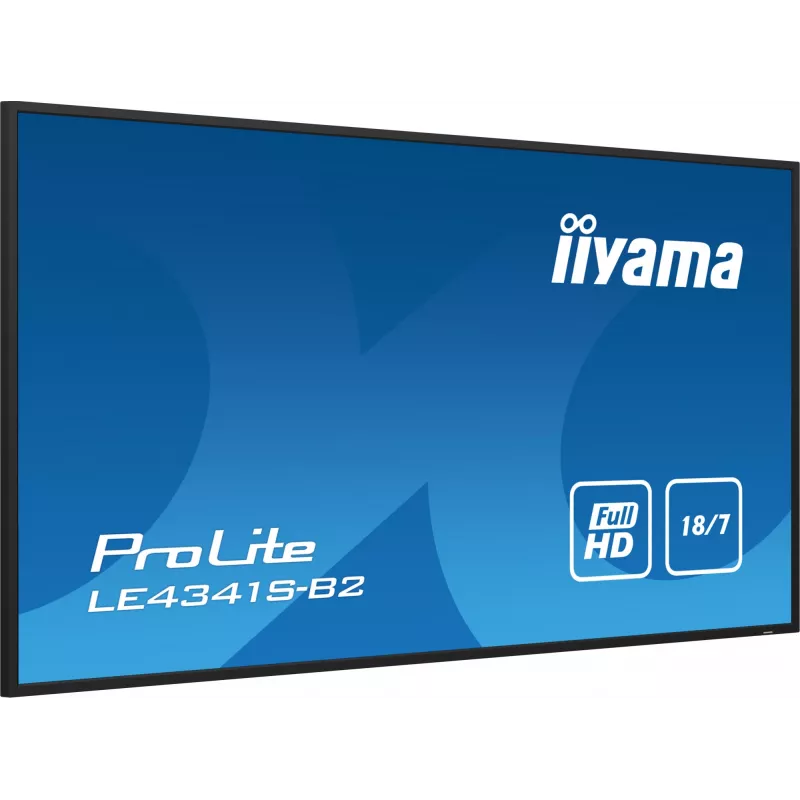 iiyama PROLITE LE4341S-B2 Digital signage plakanā paneļa displejs 108 cm (42,5 collas) LCD 350 cd/m² Full HD Melns 18/7