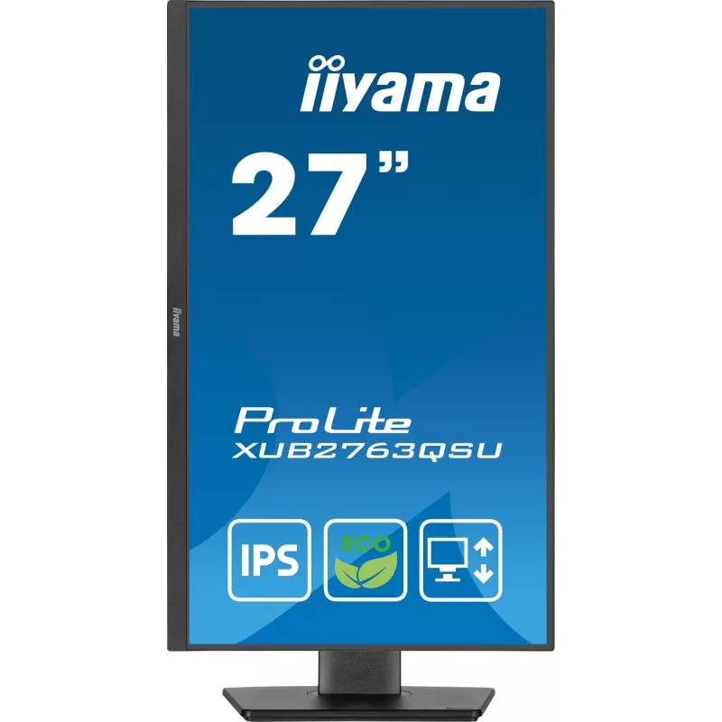 iiyama ProLite XUB2763QSU-B1 datora monitors 68.6 cm (27 colli) 2560 x 1440 pikseļi Quad HD LED Melns