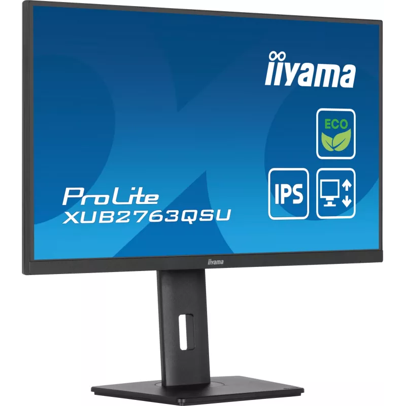 iiyama ProLite XUB2763QSU-B1 datora monitors 68.6 cm (27 colli) 2560 x 1440 pikseļi Quad HD LED Melns