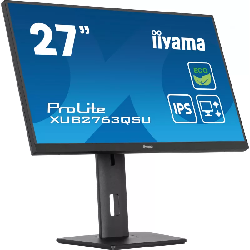 iiyama ProLite XUB2763QSU-B1 datora monitors 68.6 cm (27 colli) 2560 x 1440 pikseļi Quad HD LED Melns