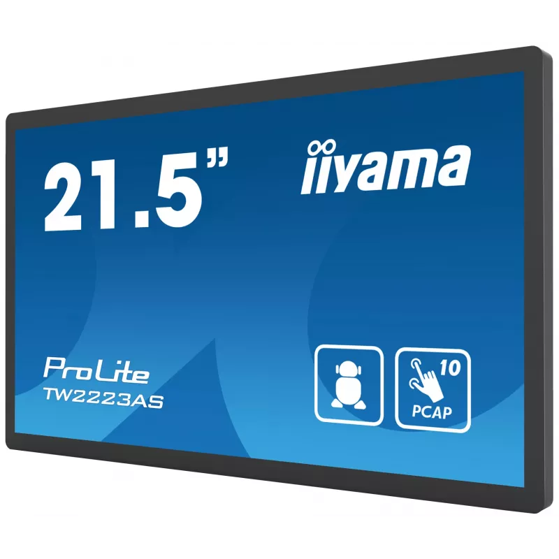 iiyama TW2223AS-B2 Signage Display Interaktīvais plakanā ekrāna monitors 54.6 cm (21.5 collas) Wi-Fi 345 cd/m² Full HD Melns Skārienekrāns Iebūvēts procesors Android 24/7