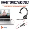 HP Poly Melnswire 3315 Monaural Microsoft Teams Certified USB-C austiņas +3,5 mm spraudnis +USB-C/A adapteris