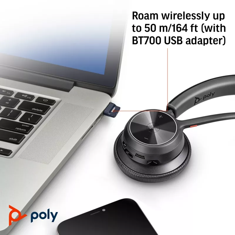 HP Poly Voyager 4310 Microsoft Teams sertificētas USB-C austiņas + BT700 dongle