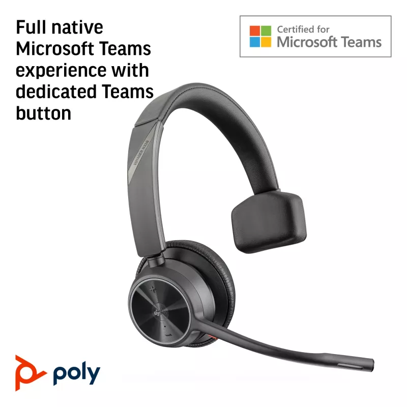 HP Poly Voyager 4310 Microsoft Teams sertificētas USB-C austiņas + BT700 dongle