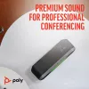 HP Poly Sync 40 Microsoft Teams sertificēts skaļruņutālrunis, sudrabains, Windows 10, Windows 11, MacOS, 30 h, RoHS, Federālā sakaru komisija (FCC), CE, 38 mm