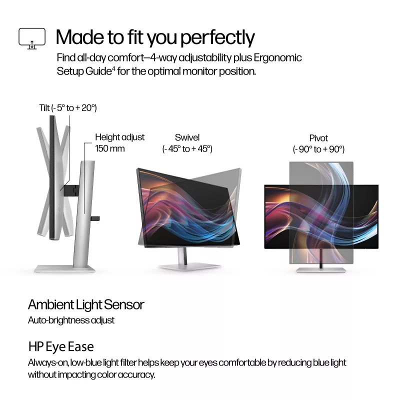 HP Series 7 Pro 27 collu 4K Thunderbolt 4 LCD monitors, 3840 x 2160