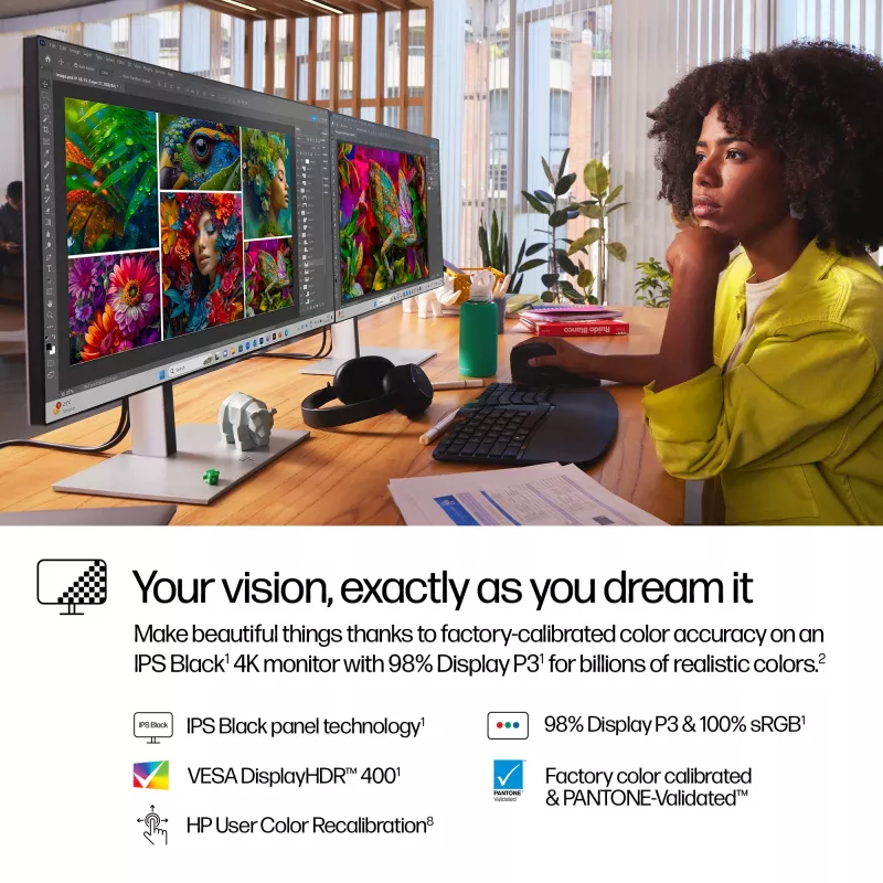 HP Series 7 Pro 27 collu 4K Thunderbolt 4 LCD monitors, 3840 x 2160