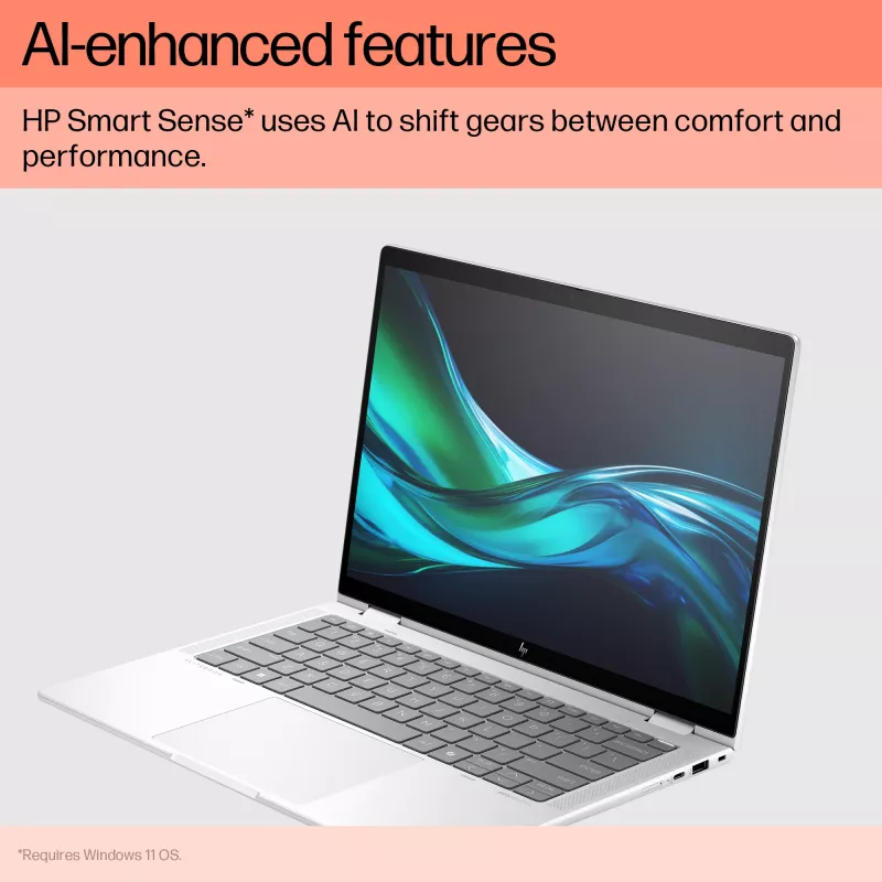 HP Elite x360 1040 G11 Intel Core Ultra 7 155H Hybrid (2-in-1) 35,6 cm (14 collu) skārienekrāns 2.8K 32 GB LPDDR5x-SDRAM 1 TB SSD Wi-Fi 7 (802.11be) Windows 11 Pro AI PC Sudraba