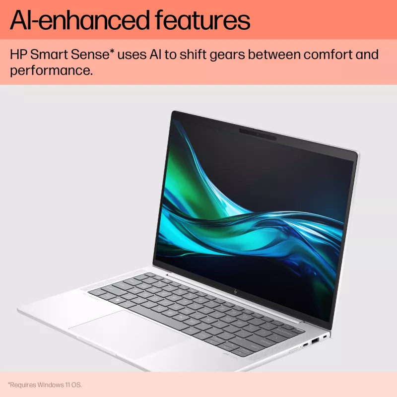 HP EliteBook 1040 G11 Intel Core Ultra 7 155H klēpjdators 35,6 cm (14 collu) WUXGA 16 GB LPDDR5x-SDRAM 512 GB SSD Wi-Fi 7 (802.11be) Windows 11 Pro AI PC sudraba