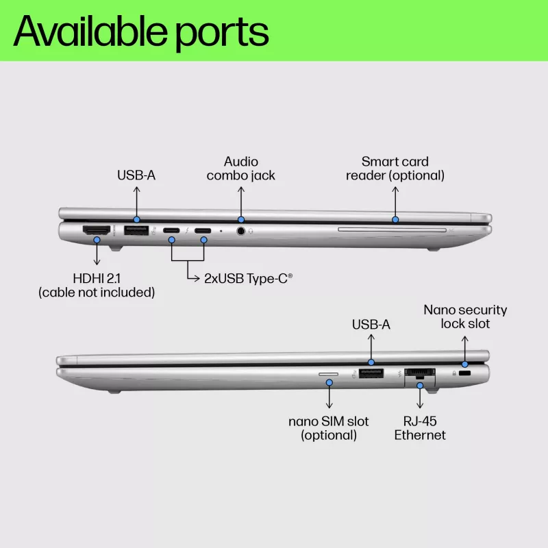 HP EliteBook 660 G11 Intel Core Ultra 5 125U klēpjdators 40,6 cm (16 collu) WUXGA 16 GB DDR5-SDRAM 512 GB SSD Wi-Fi 6E (802.11ax) Windows 11 Pro AI PC sudraba krāsā