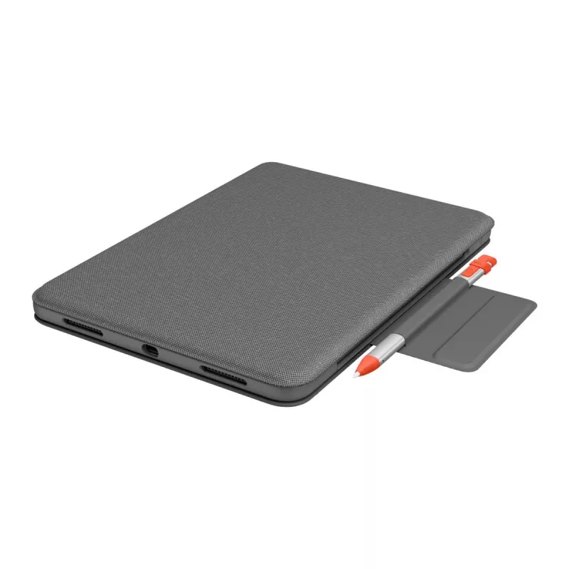 LOGITECH Folio Touch pieskāriena tastatūras maciņš ar skārienpaliktni Oksfordas pelēkā krāsā iPad Air (4. paaudze) Deutsch Qwertz