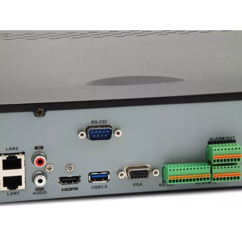 LevelOne NVR-1332 4 nodalījumu tīkla videoreģistrators H265 32 kanāli 3840x2160