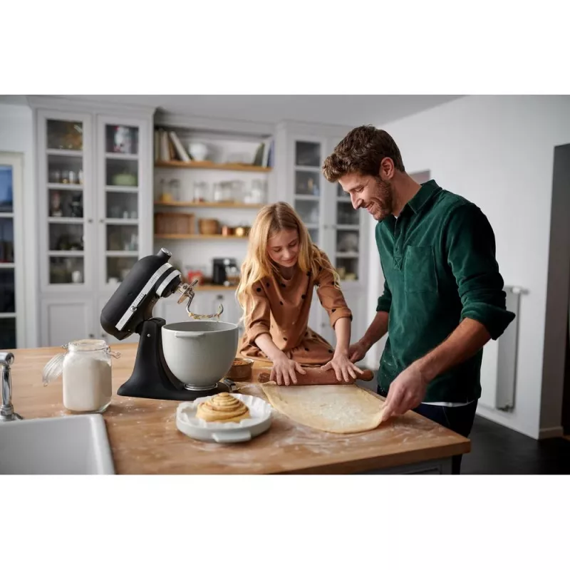 Virtuves kombains KITCHENAID ARTISAN 5KSM185PS — 4,8 L nerūsējošā tērauda bļoda, 300 W, 10 ātrumi, melns