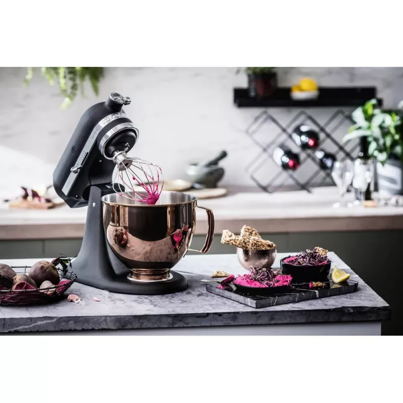 Virtuves kombains KITCHENAID ARTISAN 5KSM185PS — 4,8 L nerūsējošā tērauda bļoda, 300 W, 10 ātrumi, melns