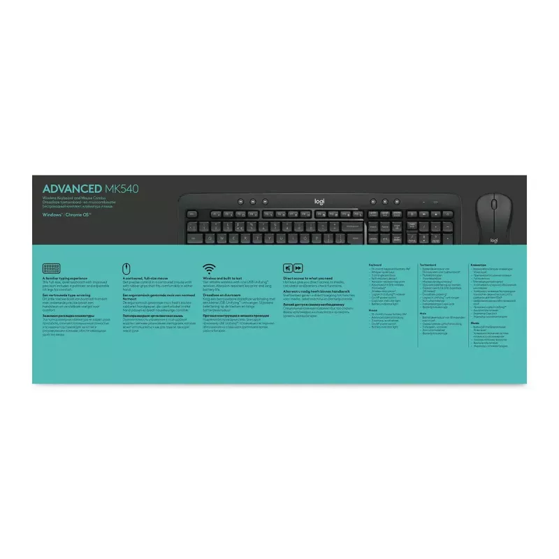 LOGITECH Mk540 Advanced bezvadu tastatūras un peles komplekts - Azerty Belgian