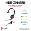 HP Poly Blackwire 5210 Monaural USB-C austiņas + 3,5 mm spraudnis + USB-C/A adapteris (beziepakojuma)
