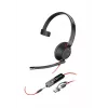 HP Poly Blackwire 5210 Monaural USB-C austiņas + 3,5 mm spraudnis + USB-C/A adapteris (beziepakojuma)