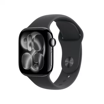 APPLE Watch Series 11 GPS 42mm Jet Black Aluminium Case ar Black Sport Siksniņu M/L