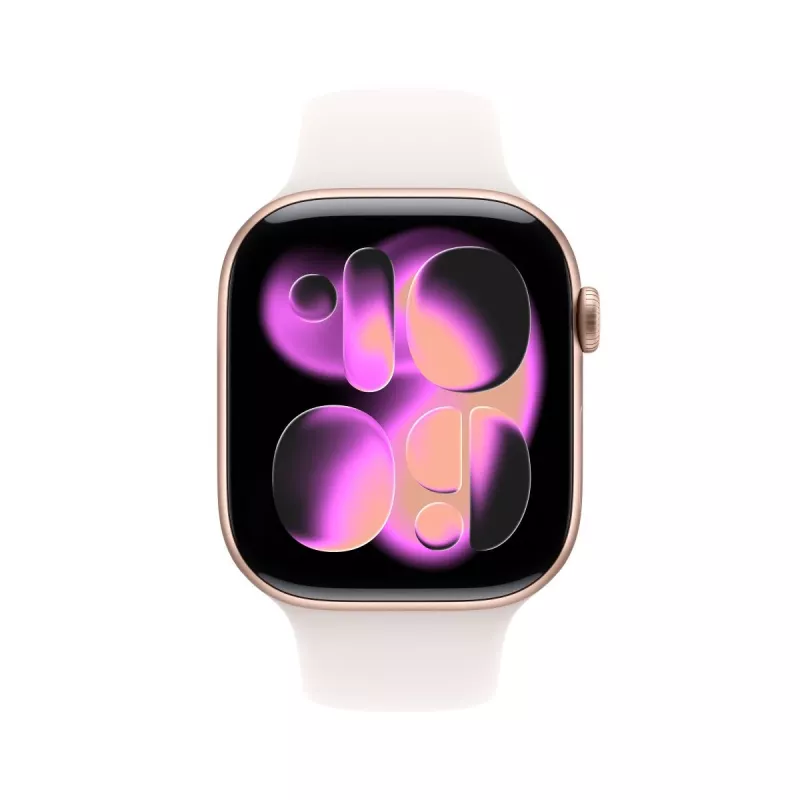 APPLE Watch Series 11 GPS 46mm rožu zelta alumīnija korpuss ar gaiši rozā sporta siksniņu M/L