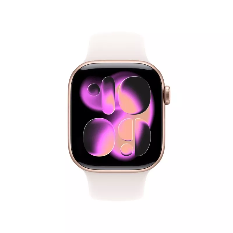 APPLE Watch Series 11 GPS + Cellular 42mm rozā zelta alumīnija korpuss ar gaiši rozā sporta siksniņu S/M