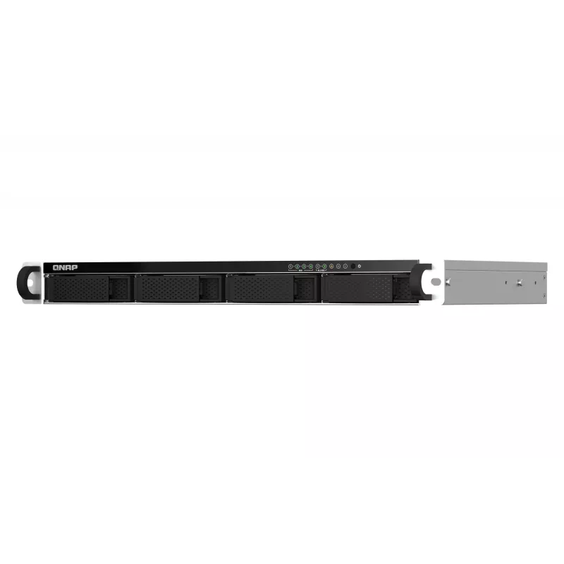QNAP TS-464eU NAS Rack (1U) Intel® Celeron® N5095 8 GB DDR4 0 TB QNAP Turbo System Alumīnijs, Melns