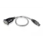 ATEN USB ports–seriālā porta pārveidotājs, nerūsējošais tērauds, caurspīdīgs, melns, 0,35 m, USB A tips, DB-9, vīrišķais, vīrišķais