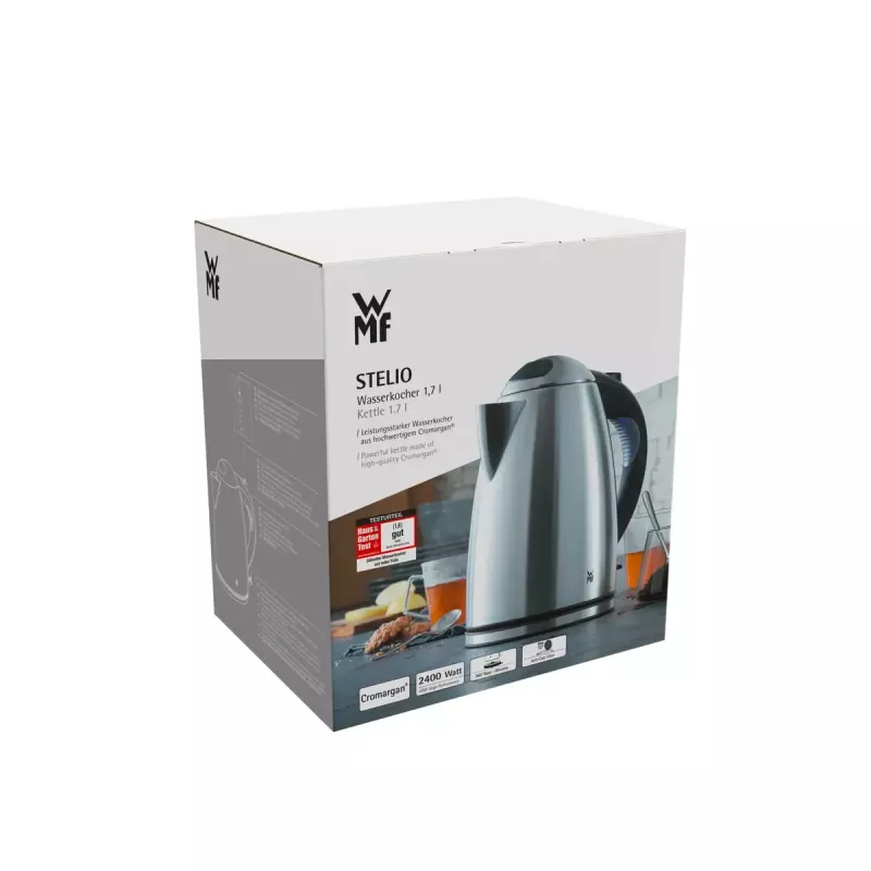 WMF Stelio 0413020012 elektriskā tējkanna 1,7 l 2400 W melna, nerūsējošais tērauds