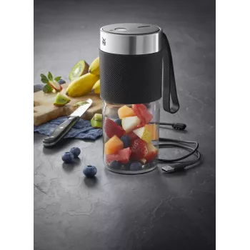 WMF KITCHENminis 0416700011 0,3 L statīvais mikseris 50 W melns, nerūsējošais tērauds, caurspīdīgs