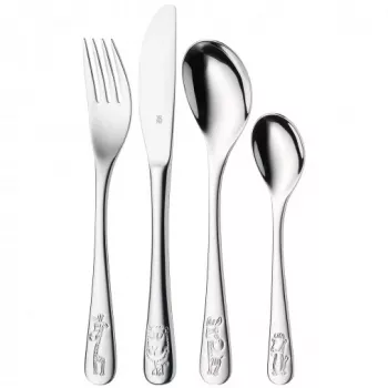 WMF Safari 12.8002.6040 bērnu galda piederumu komplekts, 4 gab., dzeltens/zaļš