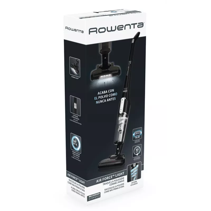 Rowenta Air Force Light RH6545 bezvada stieņa putekļsūcējs Baterija Sausā Bezmaisa 0,65 l Melns