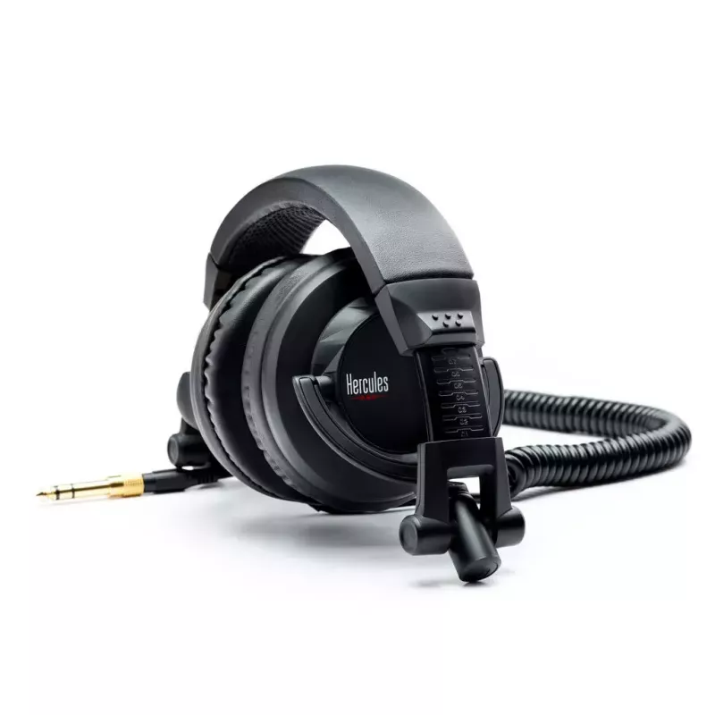 Hercules HDP DJ45 austiņas ar vadu, galvas lentes tipa, mūzikai, melnas