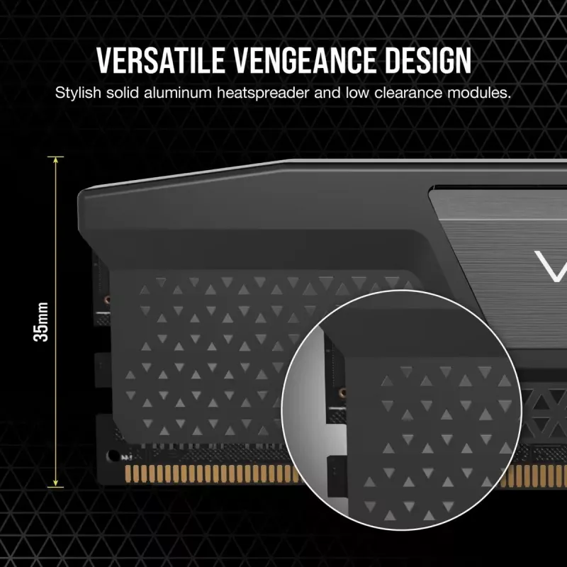 CORSAIR atmiņas komplekts 32 GB (2x16 GB) DDR5 DRAM 6400 MT/s CL36 Vengeance - melns