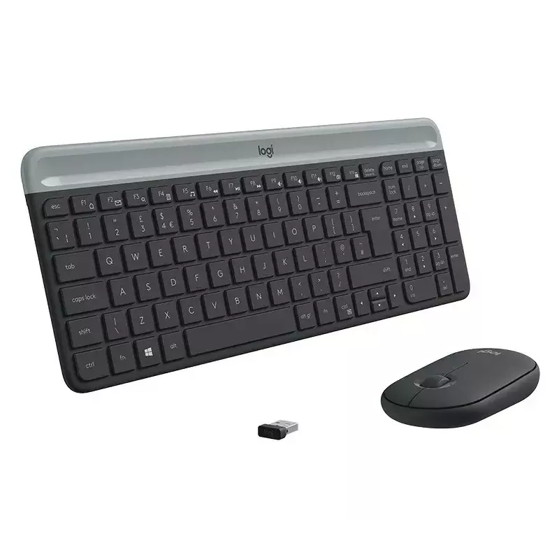 Logitech MK470 bezvadu tastatūra+pele, grafīta krāsa, pele iekļauta, QWERTY US, USB