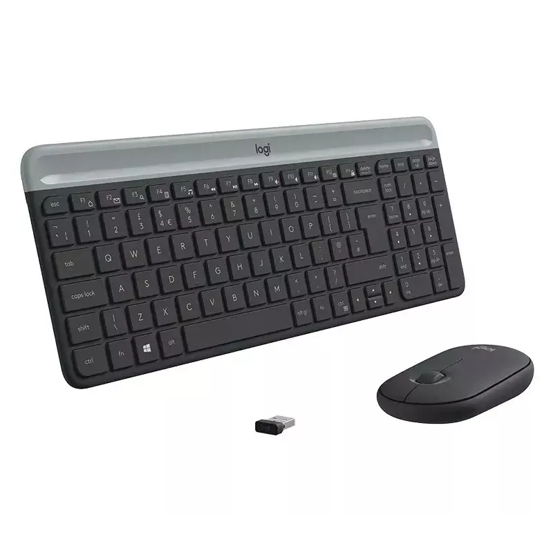 Logitech MK470 bezvadu tastatūra+pele, grafīta krāsa, pele iekļauta, QWERTY US, USB