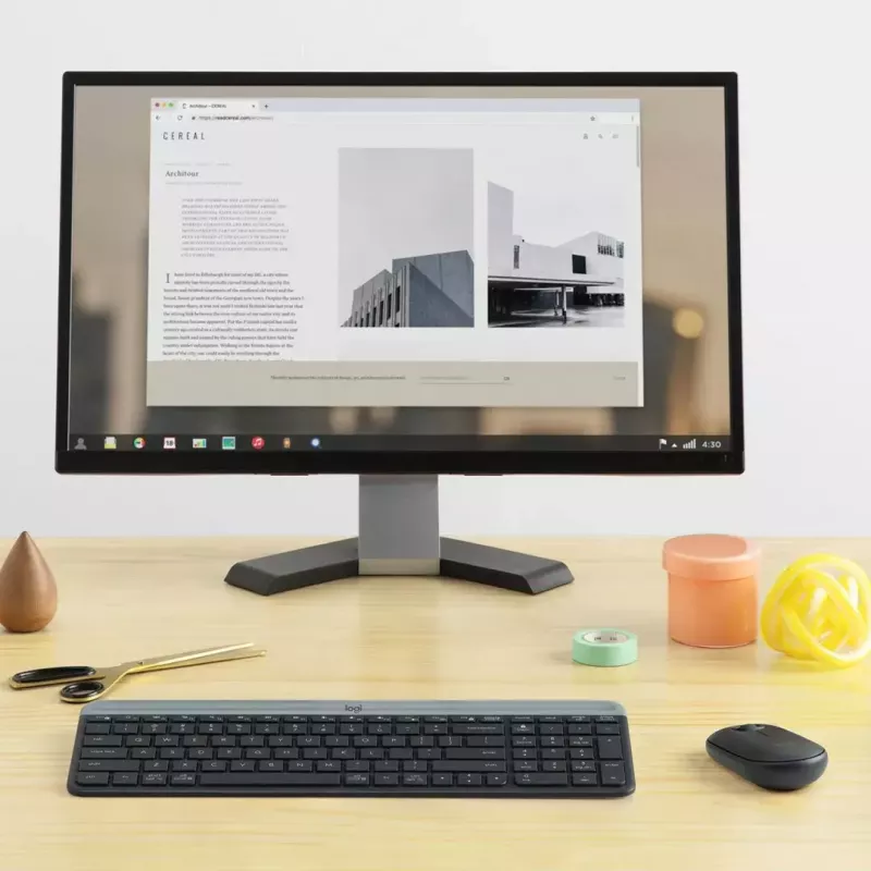 Logitech MK470 bezvadu tastatūra+pele, grafīta krāsa, pele iekļauta, QWERTY US, USB
