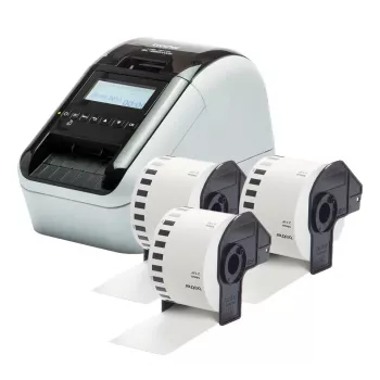 Brother QL-820NWBCVM etiķešu printeris, tiešā termiskā druka, krāsaina, 300 x 600 DPI, 176 mm/s, vadu un bezvadu savienojums, Ethernet LAN, DK, Wi-Fi, Bluetooth