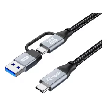 Equip 128431 USB kabelis USB 3.2 Gen 2x2 1 m USB A/USB C USB C Melns