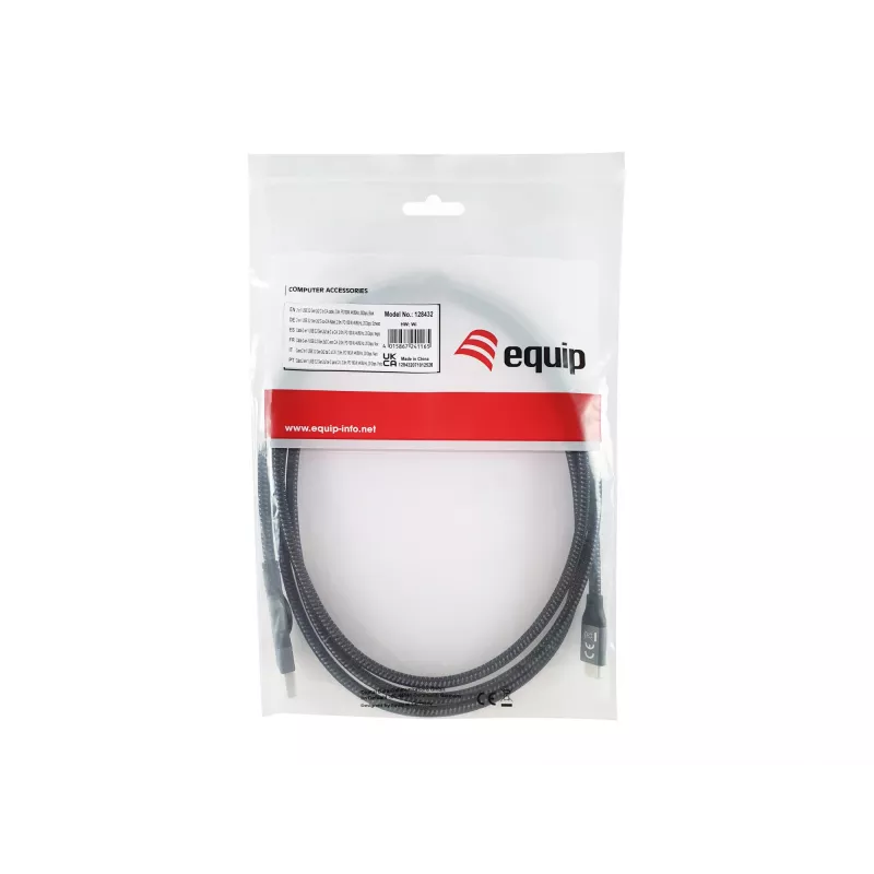 Equip 128432 USB kabelis USB 3.2 Gen 2x2 2 m USB A/USB C USB C Melns