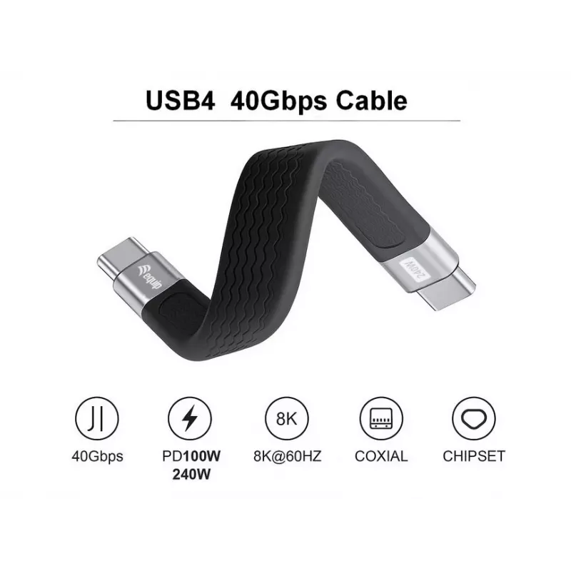 Equip 128410 USB kabelis USB4 Gen 3x2 0.13 m USB C Melns