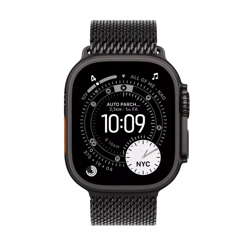 Viedpulkstenis Apple Watch Ultra 3 GPS + Cellular 49mm Melns Titāna Korpuss ar Melnu Titāna Milānas Cilpu Vidēju
