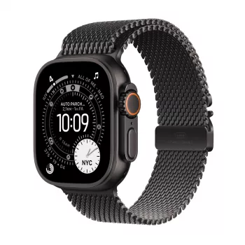 Viedpulkstenis Apple Watch Ultra 3 GPS + Cellular 49mm Melns Titāna Korpuss ar Melnu Titāna Milānas Cilpu Vidēju