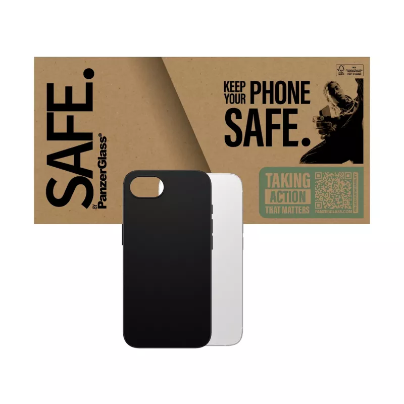 “PanzerGlass SAFE. by ® TPU vāciņš Melns iPhone 17e | 16e, Cover, Apple, Apple - iPhone 16e, Melns”
